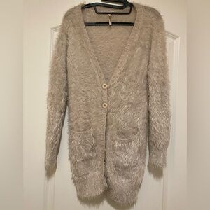 36point5 Fuzzy Gray Sweater Women’s cardigan size M